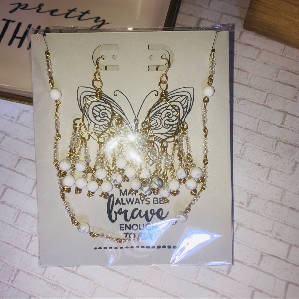 Beaded delicate collar necklace set